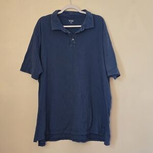 Crown & Ivy Men's 2XLT Sun Washed Casual Blue Polo Shirt